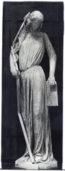 Figure allégorique de la Synagogue, portail du transept sud de la cathédrale, c.1230