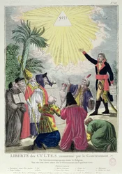 Allégorie du Concordat entre Napoléon Bonaparte (1769-1821) et le Pape Pie VII (1742-1823) 1801
