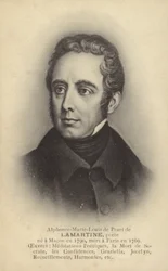 Alphonse de Lamartine (1790-1869), écrivain, poète et homme politique français (lithographie)