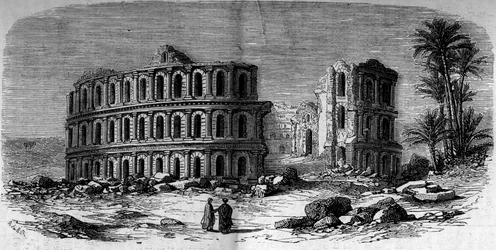Architecture ancienne : amphithéâtre romain (IIIe siècle) à El Djem (El Jem), Tunisie