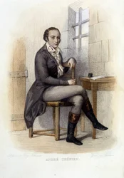 André Chénier (1762-1794), poète français, à la Conciergerie - dans « Le Plutarque français », éd. Mennechet