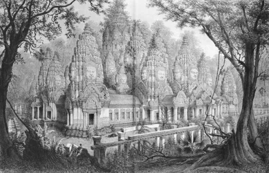 Ruines du Bayon à Angkor, illustration de l