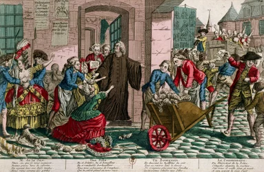 Arrestation des prostituées par la police à Paris, c.1759