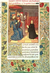 Atlas Ms Fr.2679 f.377 Jacques Cœur (c.1395-1456) devant Charles VII (1403-61) vers 1390-1453