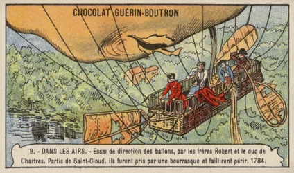 Tentative des frères Robert et du duc de Chartres de diriger un ballon