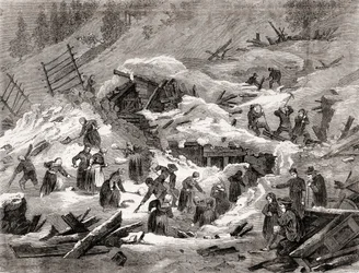 Avalanche dans les Alpes françaises, de 