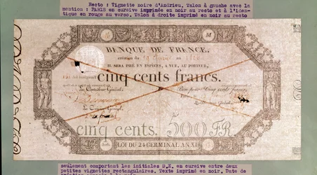 Billet de banque de 500 francs du 24 Germinal de l