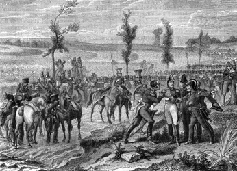 Bataille de Waterloo, Guerre de la Septième Coalition en 1815, illustration de 