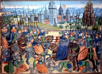 Bataille des croisés et des troupes païennes près de la ville d