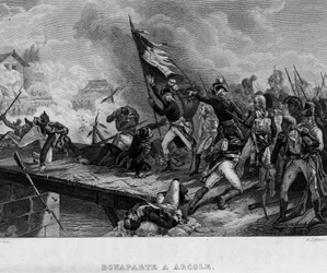 Bonaparte à Arcole - dans «Révolution française» par Thiers. 19e siècle