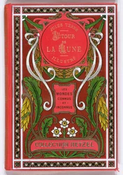 Couverture de Autour de la Lune par Jules Verne (1828-1905), éditions Hetzel, fin du XIXe siècle