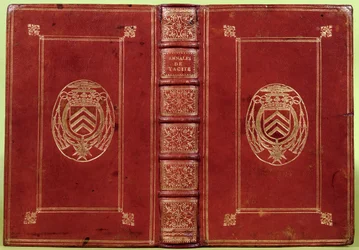 Couverture de livre des Annales de Tacite avec les armoiries d