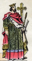 Dynastie capétienne : Portrait de Robert II le Pieux (972-1031), Roi des Francs de 996 à 1031. Imagerie d