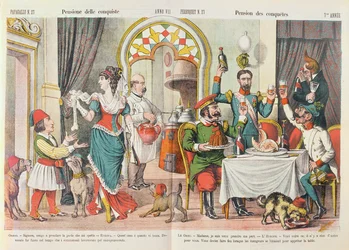 Caricature du Congrès de Berlin de 1878, parue dans le magazine Le Perroquet, 1879