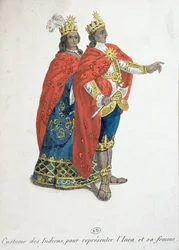 Costumes de carnaval représentant le roi et la reine Inca, fin du XVIIIe siècle