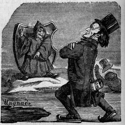 Caricature du compositeur allemand Richard Wagner (1813-1883)