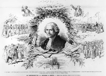 Célébrations à Genève pour le centenaire de la mort de Jean-Jacques Rousseau, illustration de Le Monde Illustré, 1878