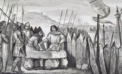 Charles III le Gros (839-88) paie les envahisseurs vikings en 886, de 