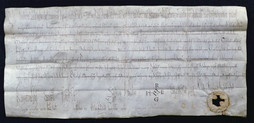 Charte signée par Hugues I Capet (941-996), Roi de France, 988 (plume et encre sur papier)