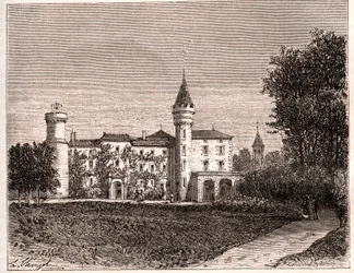 Château de Lamartine - 71520 Saint-Point - gravure dans « La France illustrée : géographie, histoire, administration statistique » par V.A. Malt-Brown. 1884