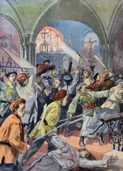 Chrétiens chinois massacrés à Mukden par les Boxers, tiré du Petit Journal, août 1900