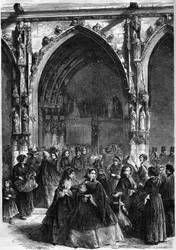 Christian Rie - Dimanche des Rameaux : distribution des branches à la porte de l