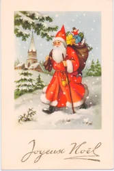 Carte postale de Noël, vers 1907