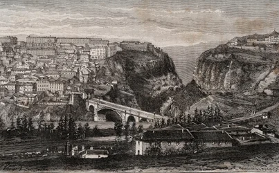 Constantine (Algérie) - gravure dans "La France illustrée: géographie, histoire, administration statistique" par V.A. Malte-Brun. 1884