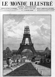 Construction de la Tour Eiffel (176 mètres) en 1888 à Paris