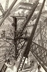 Construction de la tour Eiffel, Paris