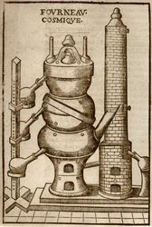 Four cosmique, de La Theotechnie Ergocosmique par Annibal Barlet (1653) illustré dans une histoire de la magie publiée à la fin du XIXe siècle