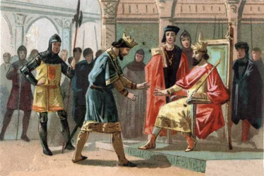 Le comte Louis de Crécy, menacé par les habitants de Courtrai, demande de l