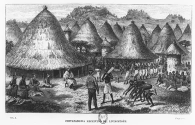 David Livingstone accueilli dans un village de la région des Grands Lacs en Afrique centrale