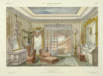 Projet de salle de bains du Garde-Meuble, Pub. Paris, vers 1890 (lithographie couleur)