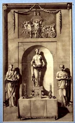 Conception pour une alcôve sculpturale avec Apollon et son char