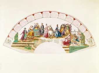 Design pour un éventail célébrant la danse et le carnaval des nations, 1733