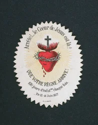 Image dévotionnelle du Cœur de Jésus offrant une indulgence de 100 jours
