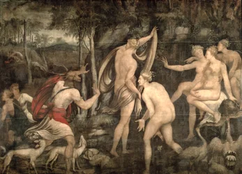 Diane et Actéon, École de Fontainebleau, milieu du 16e siècle