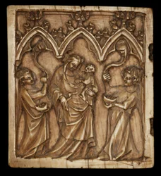 Panneau de Diptyque avec la Vierge et l