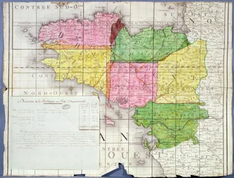 Division de la Bretagne en six départements, vers 1789-90