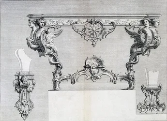 Chandelier à double branche avec éléments rococo et classiques, d