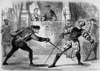 Duel between Francois de Vivonne de la Chataigneraie and Guy de Chabot, Baron de Jarnac, Saint Germain en Laye, France July 10