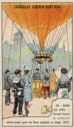 Duruof effectuant le premier vol postal en ballon pendant le siège de Paris