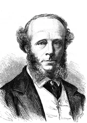 Edward Orange Wildman Whitehouse (1816-1890), ingénieur électricien anglais sur le câble télégraphique transatlantique. Gravure 1868