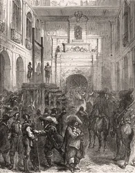Exécution du maréchal Henri II de Montmorency (1595-1632) à Toulouse en 1632. Gravure dans « Histoire De France En Cent Tableaux » par Paul Lehugeur, 1891