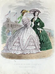 Dames parisiennes à la mode au bord de la mer, 1861
