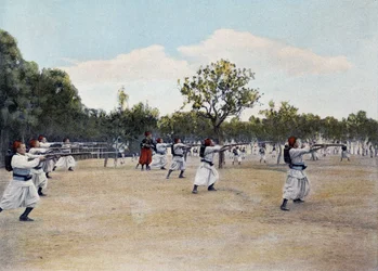 Escrime à la baïonnette - dans Album militaire - Zouaves