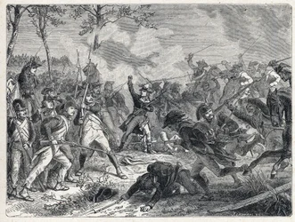 Première coalition : Lazare Nicolas Marguerite Carnot (1753-1823) pendant la bataille de Wattignies opposant les troupes françaises à l