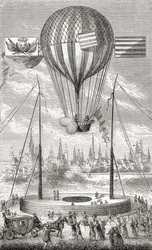 Premier vol avec un ballon dirigeable, de Dijon, le 12 juin 1784, de 