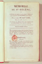 Première page du Mémorial de Sainte-Hélène par Emmanuel Las Cases (1766-1842) 1823